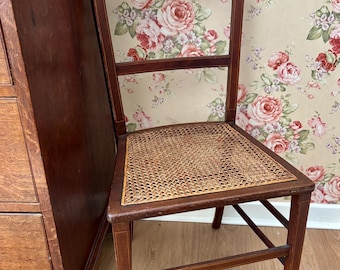 Vintage Wooden Cane Seat Chair