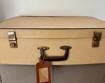 Vintage Boots Suitcase, Large Travel Luggage, Worn Condition (19.25x25.75x7.5)