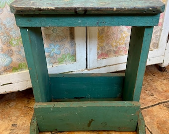 Vintage Painted Wooden Stool