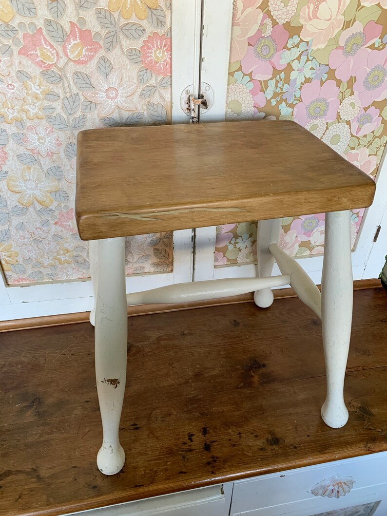 Vintage Wooden Kitchen Stool Etsy UK