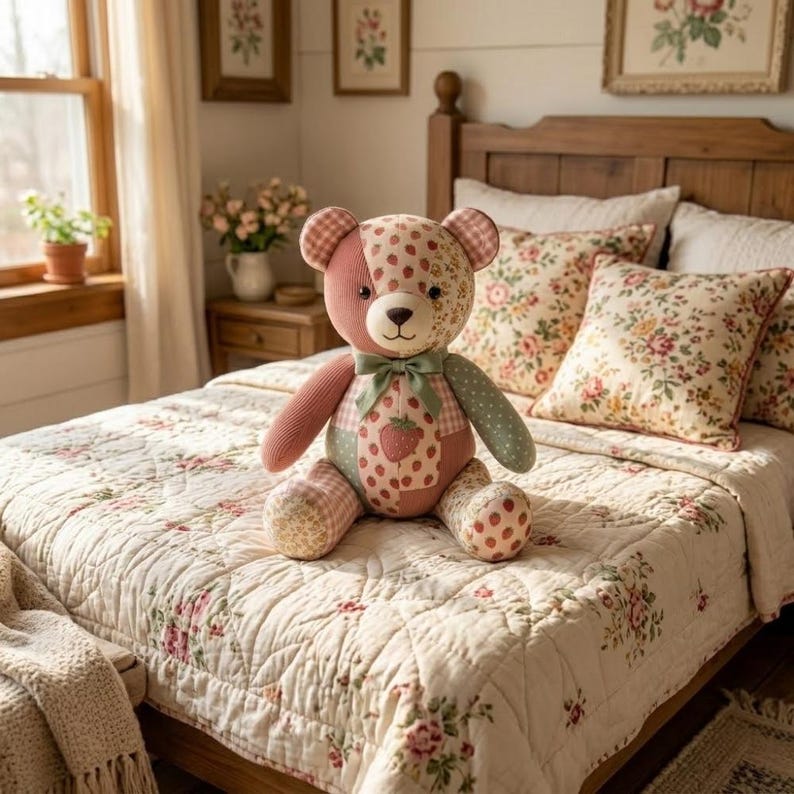 Teddy Bear Pattern, Memory Bear Pattern, Patchwork Teddy, Stuffed Bear ...