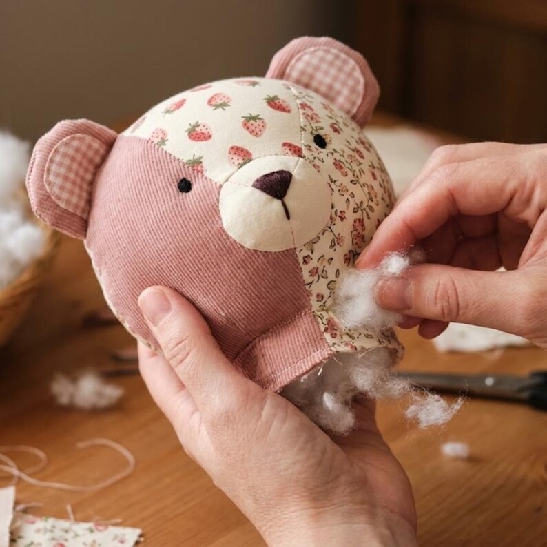 Teddy Bear Pattern, Memory Bear Pattern, Patchwork Teddy, Stuffed Bear ...