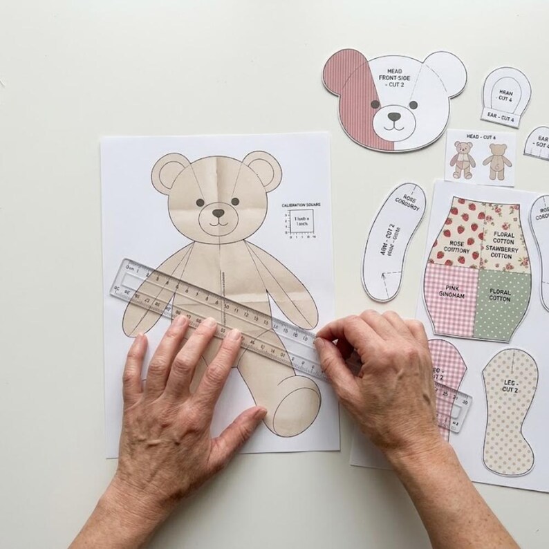 Teddy Bear Pattern, Memory Bear Pattern, Patchwork Teddy, Stuffed Bear ...