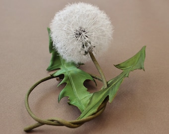 original SILK DANDELION JEWELLERY, silk dandelion clock brooch, silk dandelion boutonniere, dandelion wedding, dandelion art, faux dandelion