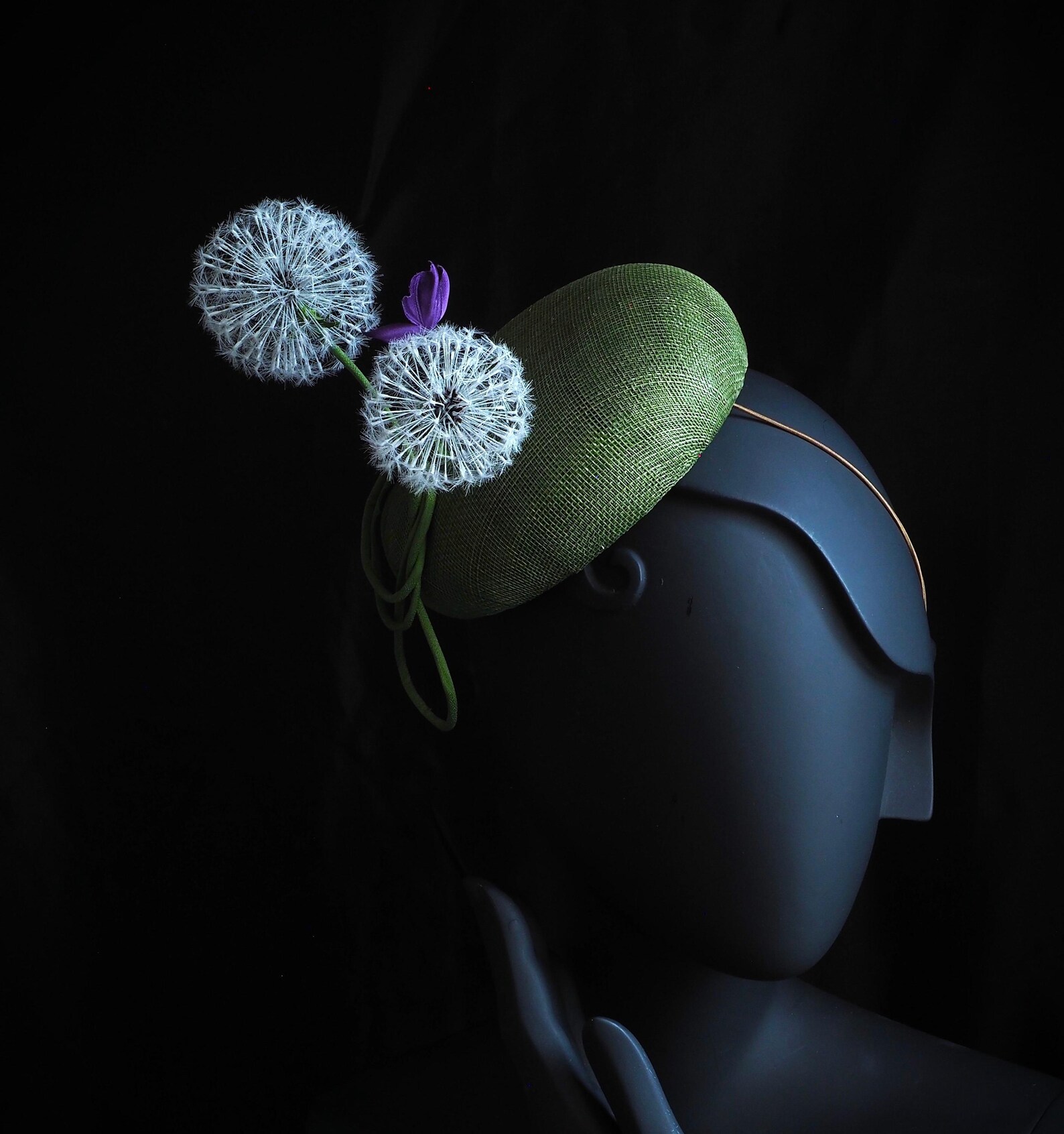 SILK DANDELION HAT, Dandelion Clock Button Hat, Ascot Hat, Dandelion ...