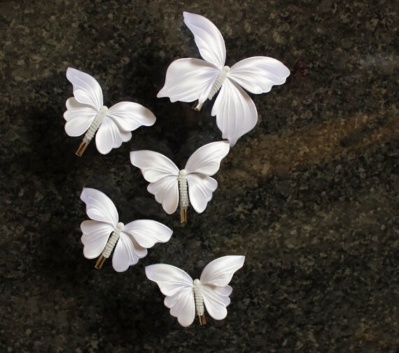 Set Of 5 Bridal Butterfly Hair Clip Bridal Butterfly Hair Etsy