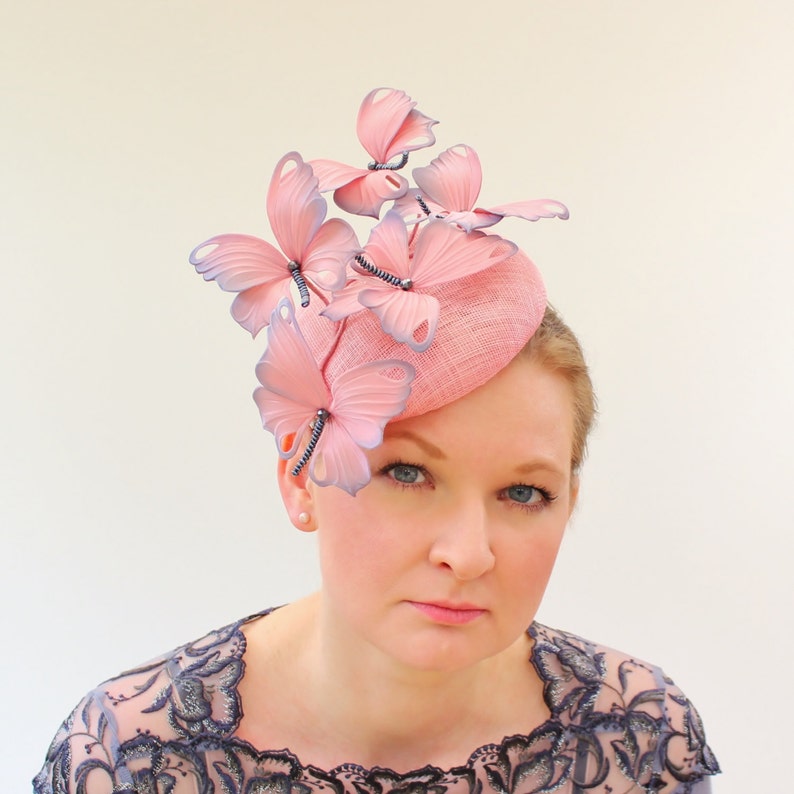 PINK BUTTERFLY HAT Races Hat Ascot Hat Garden Party Hat Etsy UK