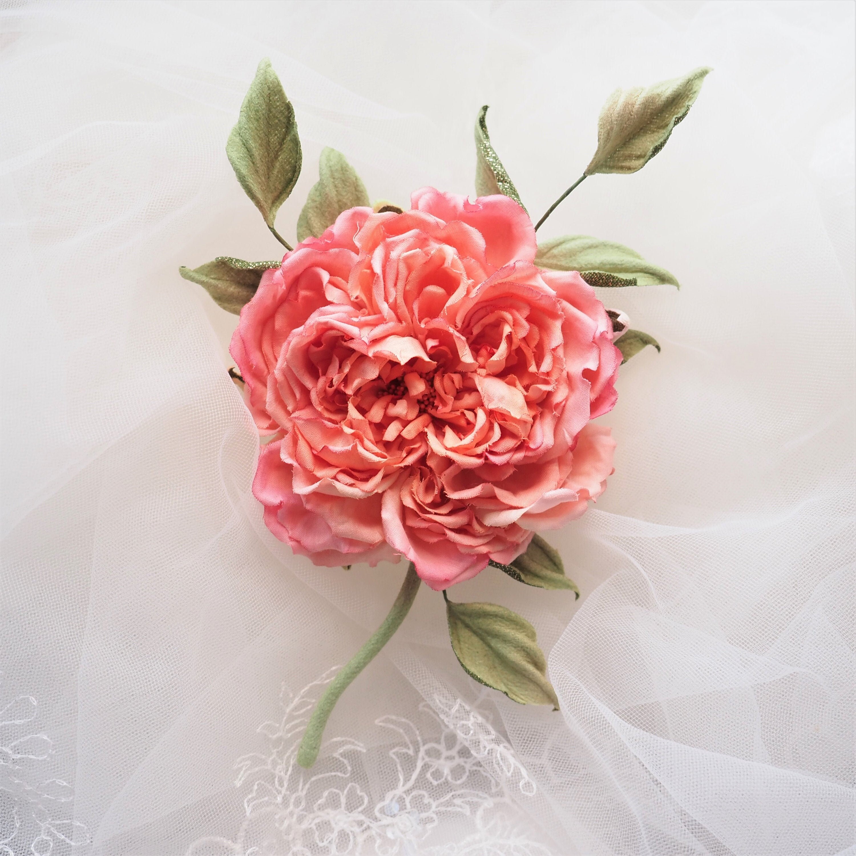 COTTON FLOWER BROOCH cotton rose 2nd wedding anniversary Etsy