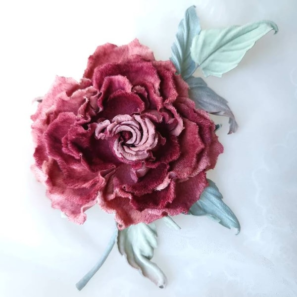 ready to ship VELVET FLOWER corsage, marsala velvet rose, rose corsage, velvet jewellery, velvet rose flower corsage, gift for her