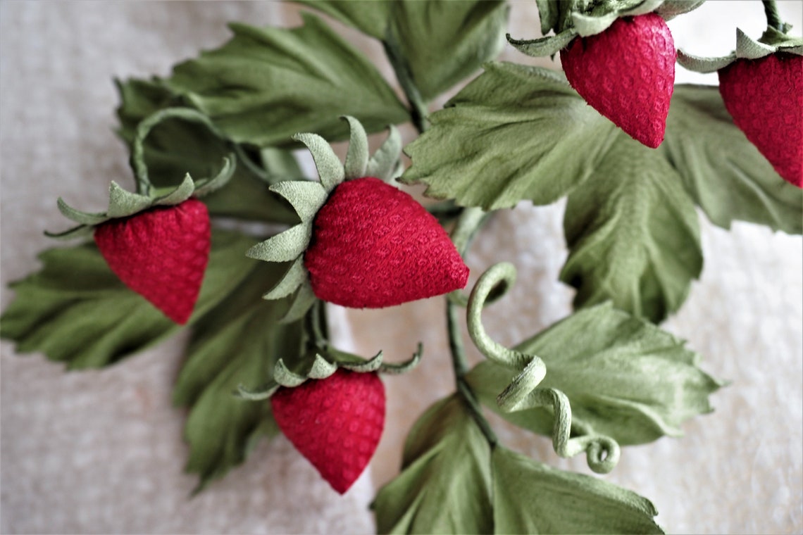 LEATHER STRAWBERRIES BROOCH Leather Anniversary Gift Etsy UK