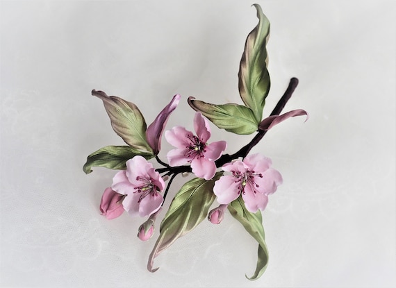 SILK CHERRY BLOSSOM brooch, spring blossom, fabric cherry blossom, silk sakura, spring botanical jewelry, floral jewellery