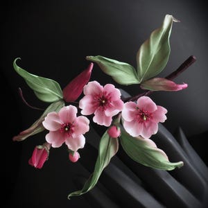 SILK CHERRY BLOSSOM brooch, spring blossom, fabric cherry blossom, silk sakura