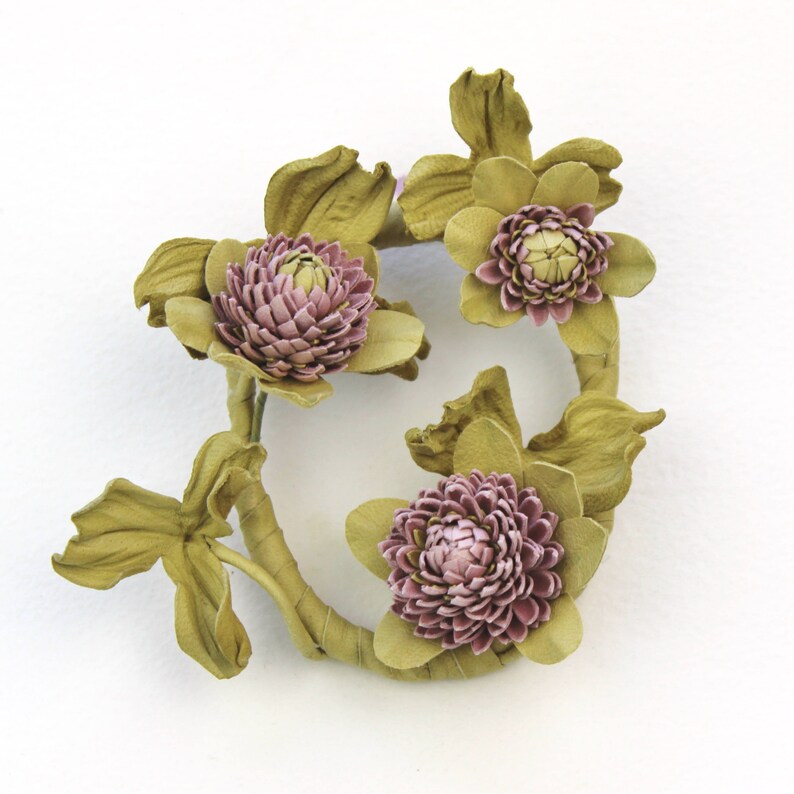 Leather anniversary gift for her clover jewelry shamrock