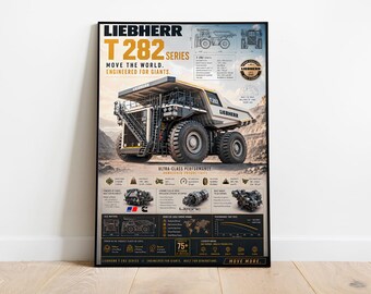 Liebherr T282 Muldenkipper Poster | Ultraklasse Haul Truck Wandkunst