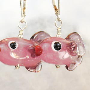 Lampwork Glass Fish Earrings
