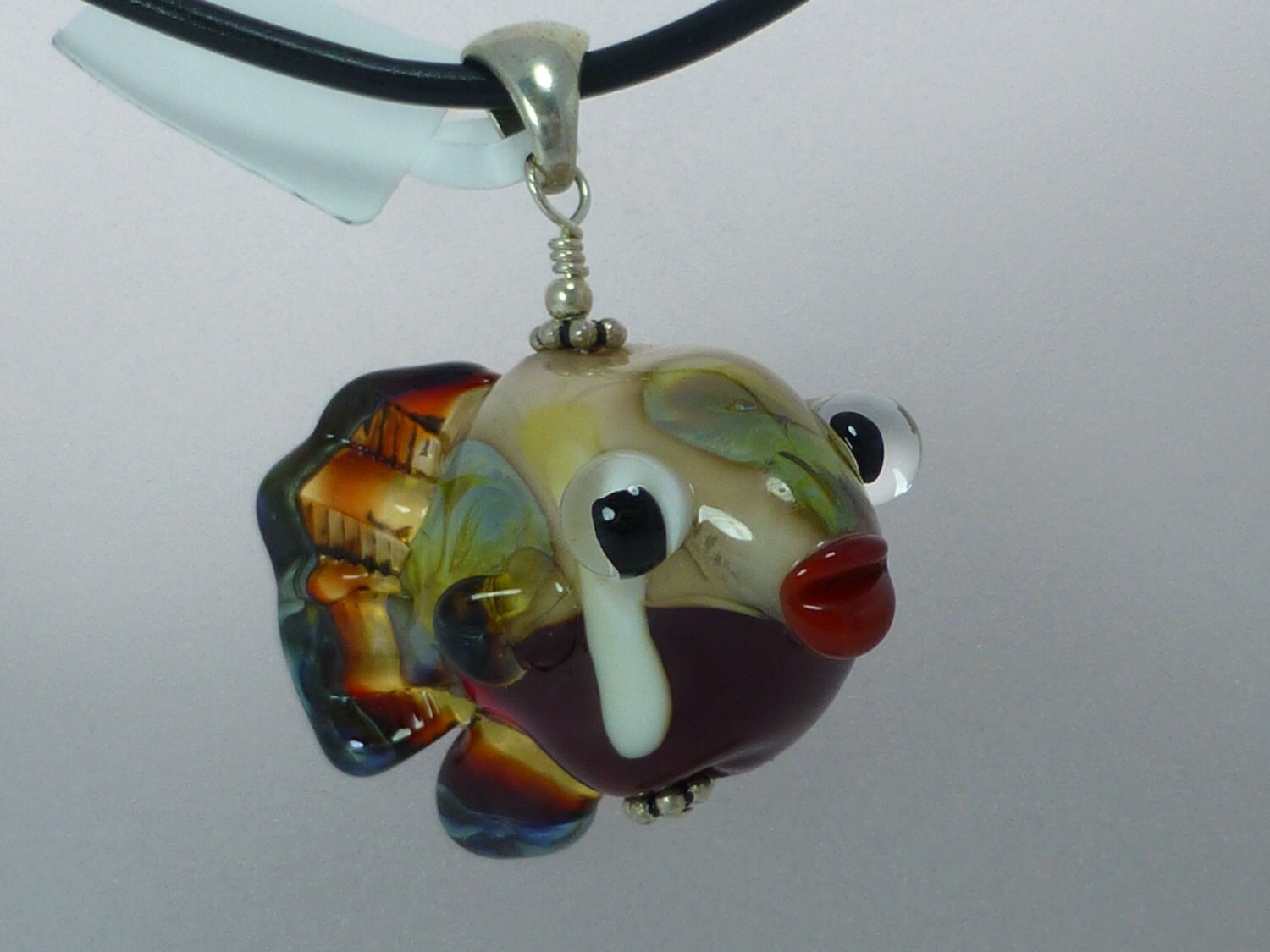 Glass Fish Pendant Etsy