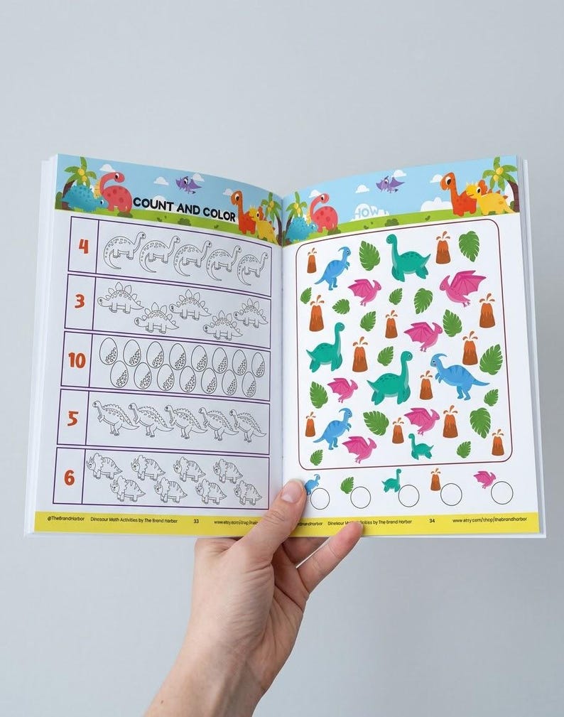 Printable Dinosaur Math Worksheets for Preschool | Kindergarten ...