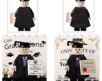 Graduation Minifigure Building Blocks, Bachelor Gowns, Doctoral Gowns, Souvenirs