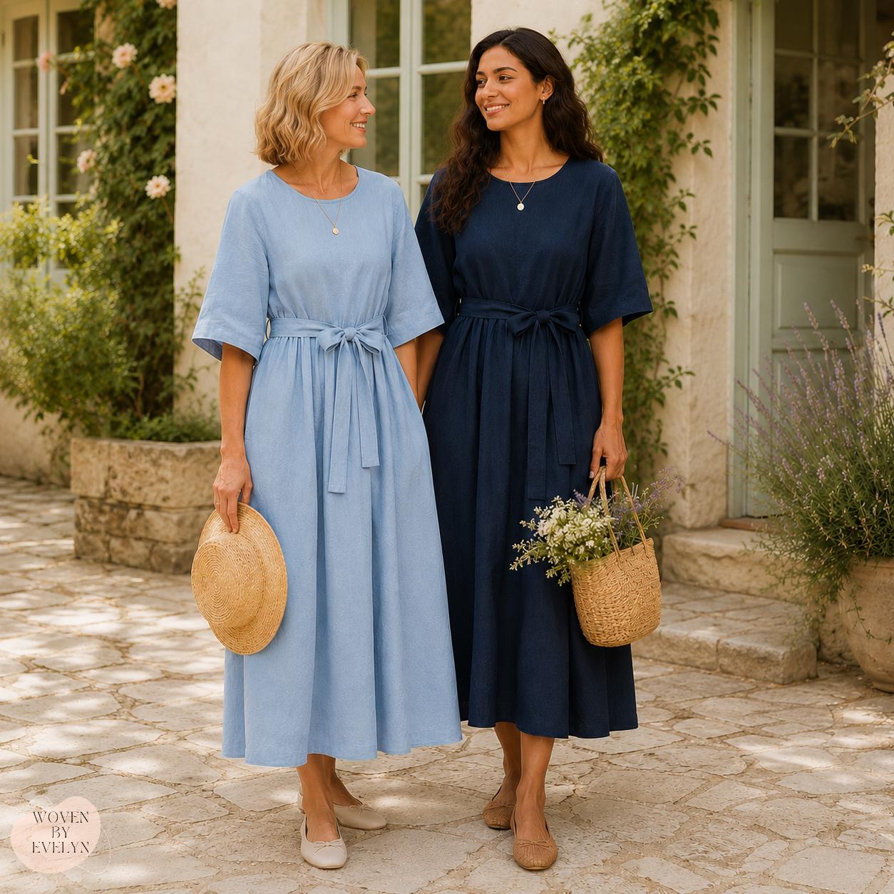 periwinkle linen dress Periwinkle Blue Linen Dress