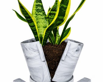 Easy Repotting Houseplant Pot | Pull Apart 6 inch Planter | See Your Roots | Made in the USA