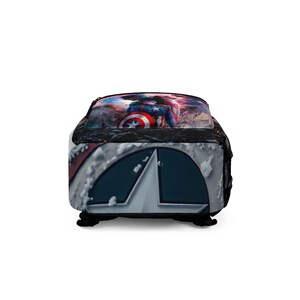 Captain America Shield Artwork Backpack | Superhero Character Print image 7