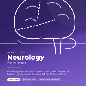 Neurologie Verpleegkundige Notities PDF | GCS & Neuro-observatie, Beroerte, Verhoogde ICP, Epileptische aanvallen, Parkinson, Neurologische medicatie | Verpleegkundige Studiegids