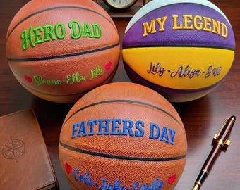 Personalisiertes Basketball Geschenk für Papa, Vatertag Basketball, individuell gesticktes Basketball-Andenken, Basketball-Vatergeschenk