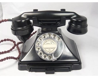 Art Deco Vintage Pyramid Telephone Pyramid retro dial phone with bell