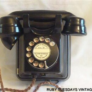 Vintage Bakelite Wall mounted Telephone wallphone Retro Antique phone