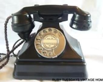 Vintage Art Deco 200 series on Bellbox Bakelite Telephone retro dial phone