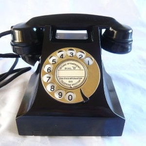 Vintage Brass Dial Bakelite Telephone retro