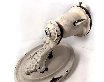 Antique Wall Sconce Brass Backplate Lamp Holder Shade Fitter Restoration Project - Socket Paddle Switch Ornate Cast Iron Bracket Night Light