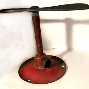 Vintage Lawn Sprinkler Propeller Style Art Deco - Brass Spinner Cast Iron Base & Stem -Original Finish Surface Rare Garden Collectable Decor