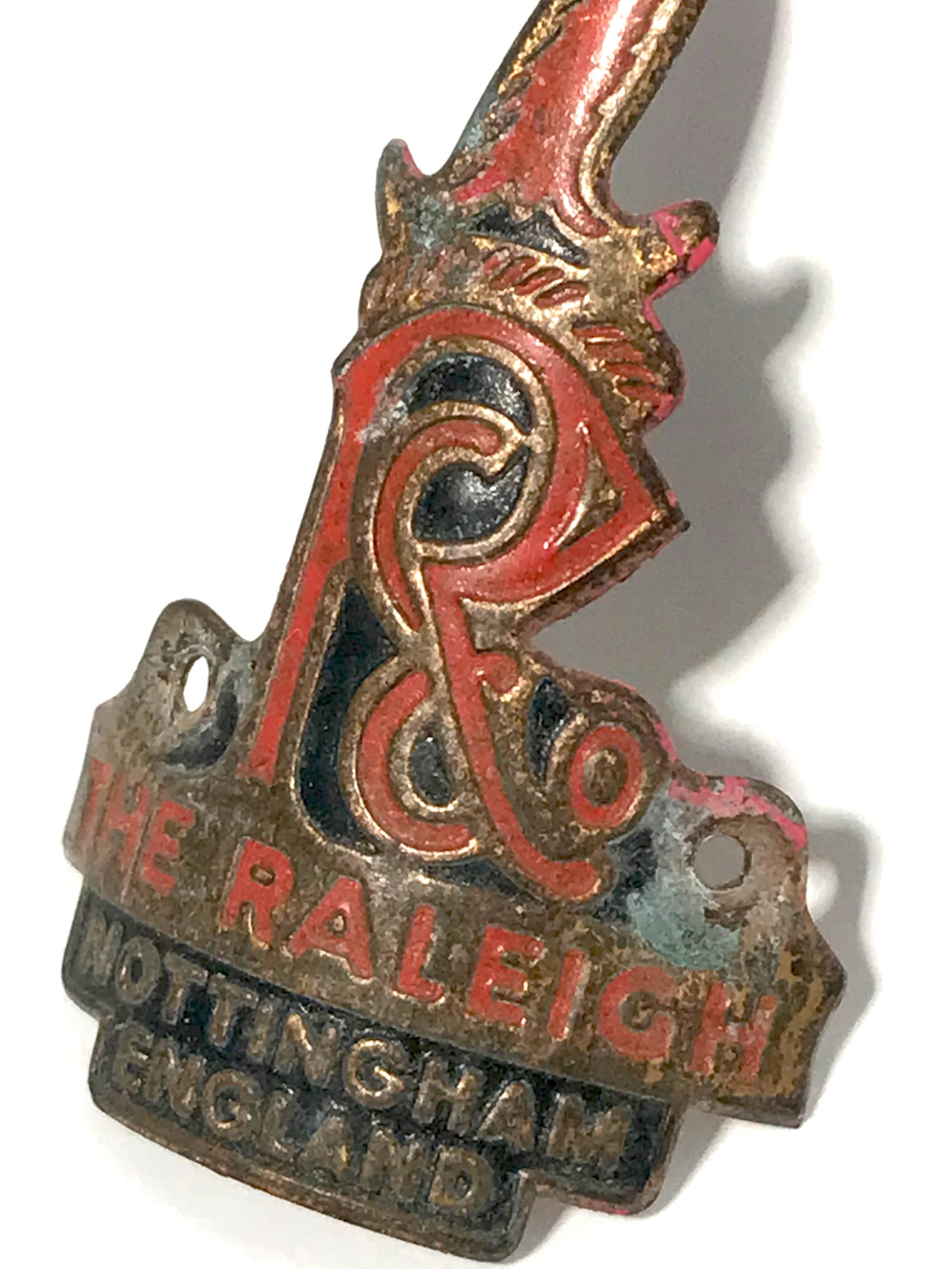 Badge de tête de vélo Raleigh vintage Nottingham, Angleterre
