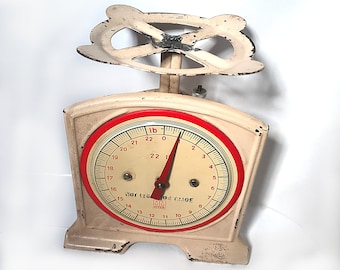 Rare Effem Mechanical Scale 22 Lb Capacity - Made in Post War Germany - Retro Continental Kitchen Urban/Farmhouse Utility Scale Decor