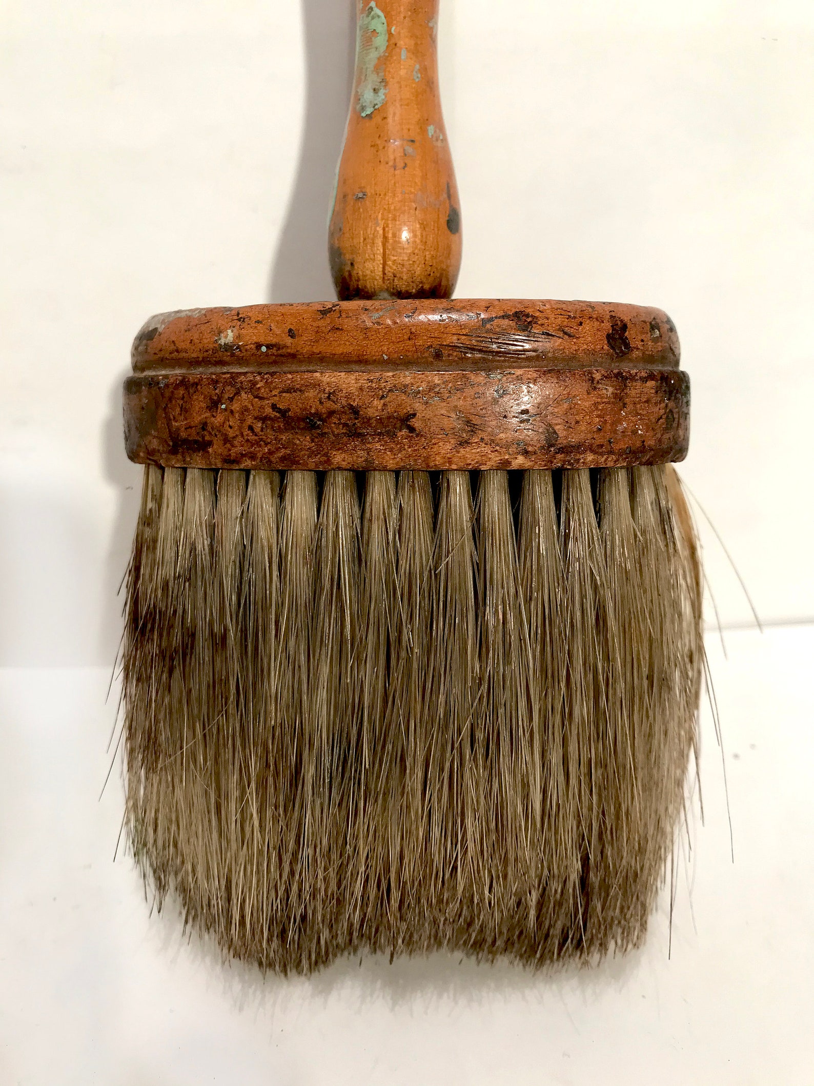Antique Horse Hair Oval Brush Hard Wood Turned Handle Etsy