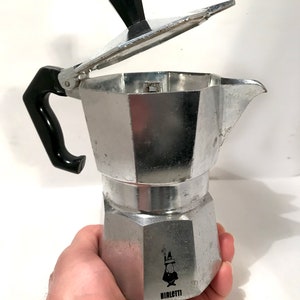 Vintage Bialetti Espresso Stove Top Aluminum Moka Pot Made in Italy Kitchen & Dining Decor Coffee Pot Espresso Makers Collectable image 10
