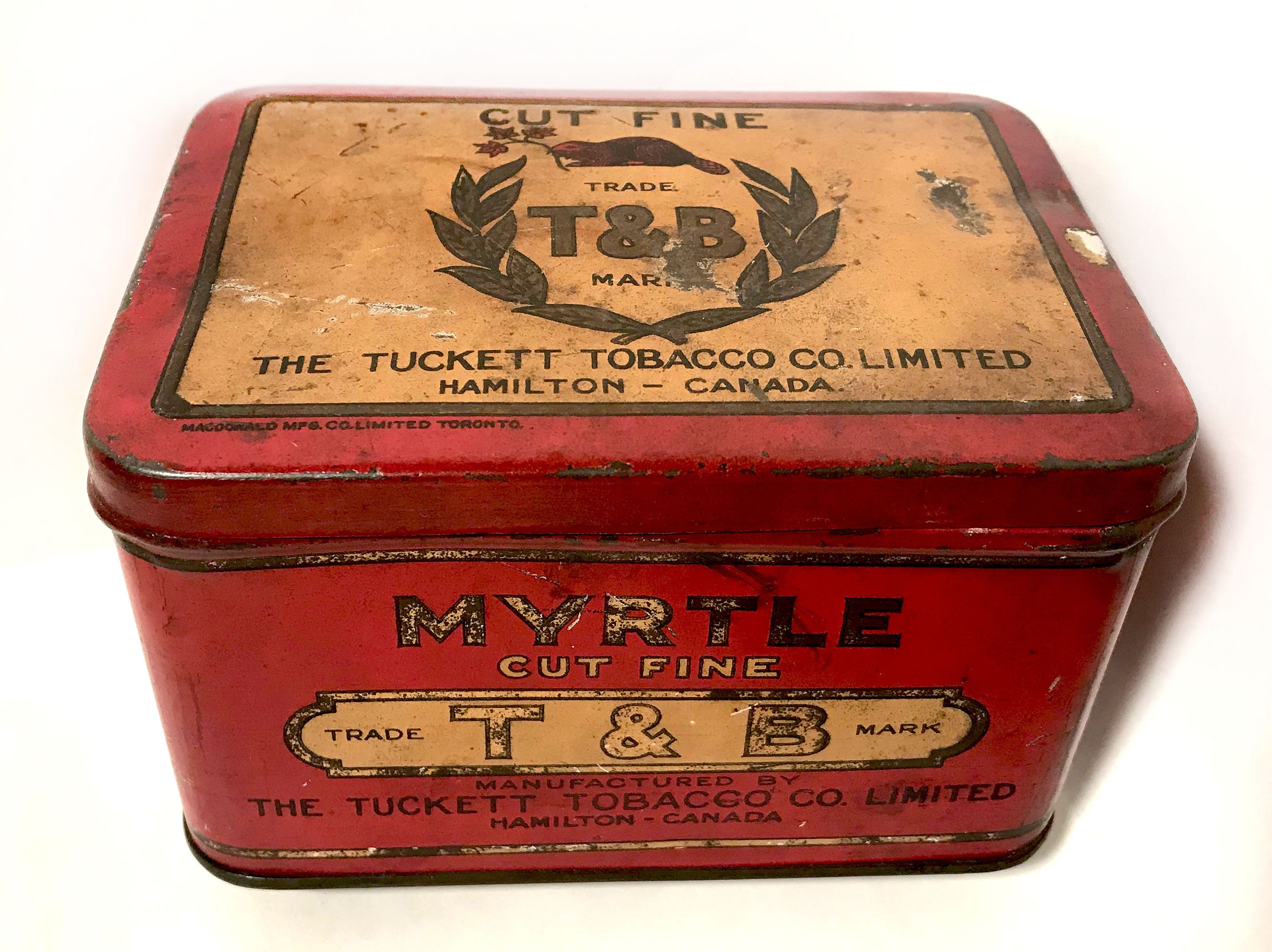 Tuckett Myrtle Cut Tobacco Tin Hamilton Toronto (JEF) Tuckett Myrtle Cut Tobacco Tin Hamilton Toronto (JEF)