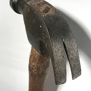 Vintage Forged Curved Claw Hammer Hardened Steel - Early Carpenters  Heavy Duty Woodworking Claw Ripping Hammer- Possibly Stanley Tools Mf&#39;d