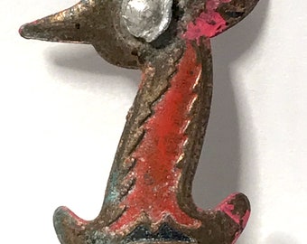 Vintage Raleigh Bicycle Head Badge Nottingham England - Original Brass Badge Enamel Aluminum Rivet Salvage - Industrial Bike Art Collectible