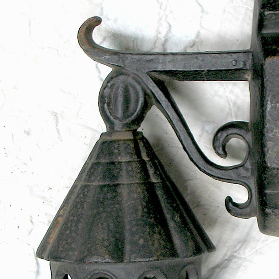 Vintage Cast Iron Exterior Porch Gate Patio Light Tudor Style 50