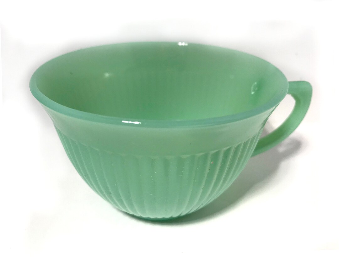 Vintage Fire King Jadeite Tea Cup Jane Ray Design Mfg'd by Anchor