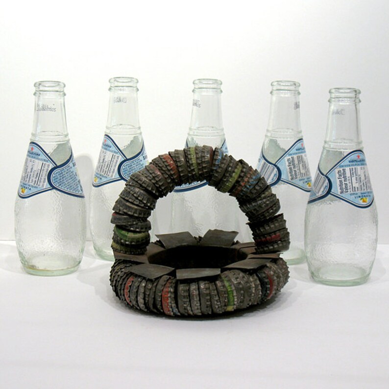 Vintage Folk Art Bottle Cap Ashtray Old Bottle Caps Etsy