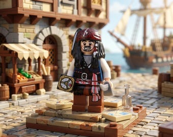 MOC – Minifigurka Kapitana Jacka Sparrowa | Legendarny Pirat Czarnej Perły | Prezent urodzinowy z Piratów z Karaibów