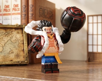 MOC - Monkey D. Luffy, Frutto Gomma Gomma, Minifigure di One Piece, Compatibile con Lego, Regalo per la Festa dei Bambini