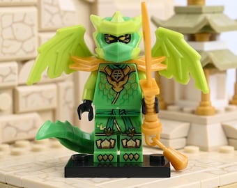 MOC – Lloyd Garmadon w formie smoka – energetyczny ninja ze złotym smokiem, prezent urodzinowy kompatybilny z LEGO