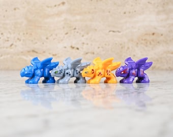 Zestaw minifigurek Ninjago Baby Dragon – niebieskie, żółte, szare, fioletowe klocki konstrukcyjne