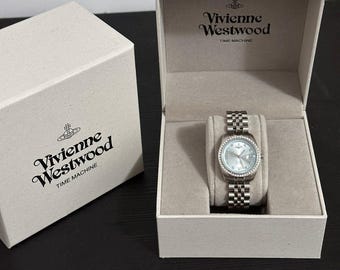 Reloj Vivienne Westwood TURQUESA para mujer, 28 mm, con diamantes y bisel de moisés.