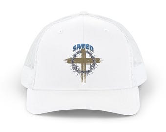 Boné Snapback com estampa da Cruz Salva | Boné trucker com temática cristã