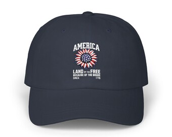 America The Land Of The Free Because Of The Brave Dad Cap | Patriotic USA